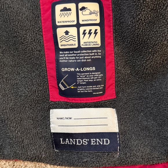 Lands' End squall Raspberry winter coat - Picture 3 of 7